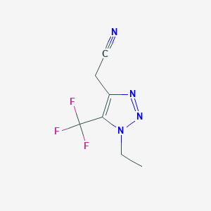 molecular formula C7H7F3N4 B13293909 2-[1-Ethyl-5-(trifluoromethyl)-1H-1,2,3-triazol-4-yl]acetonitrile 