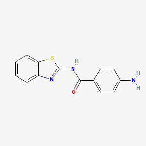 molecular formula C14H11N3OS B1329393 苯甲酰胺，4-氨基-N-(苯并噻唑-2-基)- CAS No. 36855-80-8
