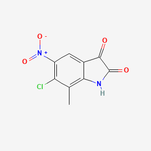 molecular formula C9H5ClN2O4 B13293932 6-Chloro-7-methyl-5-nitro-2,3-dihydro-1H-indole-2,3-dione 