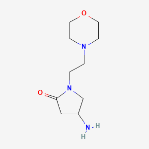 molecular formula C10H19N3O2 B13293947 4-Amino-1-[2-(morpholin-4-yl)ethyl]pyrrolidin-2-one 