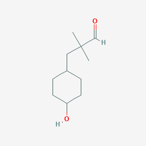 molecular formula C11H20O2 B13293953 3-(4-Hydroxycyclohexyl)-2,2-dimethylpropanal 