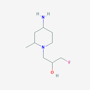 molecular formula C9H19FN2O B13293965 1-(4-Amino-2-methylpiperidin-1-yl)-3-fluoropropan-2-ol 