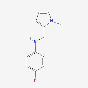 molecular formula C12H13FN2 B13293974 4-Fluoro-N-[(1-methyl-1H-pyrrol-2-yl)methyl]aniline 