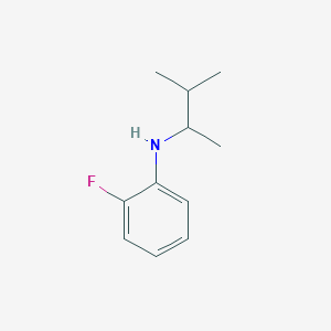 molecular formula C11H16FN B13293975 2-fluoro-N-(3-methylbutan-2-yl)aniline 