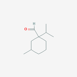 molecular formula C11H20O B13293978 3-Methyl-1-(propan-2-yl)cyclohexane-1-carbaldehyde 