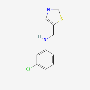 molecular formula C11H11ClN2S B13293983 3-chloro-4-methyl-N-(1,3-thiazol-5-ylmethyl)aniline 