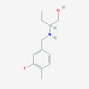 molecular formula C12H18FNO B13294030 2-{[(3-Fluoro-4-methylphenyl)methyl]amino}butan-1-ol 
