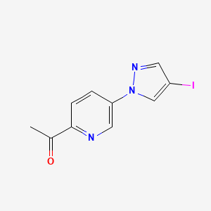 molecular formula C10H8IN3O B13294060 1-[5-(4-Iodo-1H-pyrazol-1-yl)pyridin-2-yl]ethan-1-one 