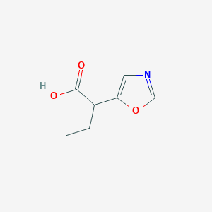 molecular formula C7H9NO3 B13294068 2-(1,3-Oxazol-5-yl)butanoic acid 