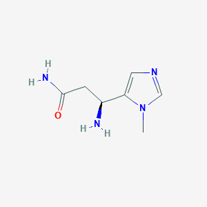 molecular formula C7H12N4O B13294087 (3S)-3-amino-3-(1-methyl-1H-imidazol-5-yl)propanamide 