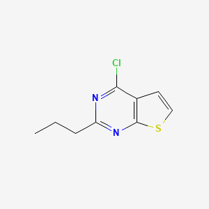 molecular formula C9H9ClN2S B13294111 4-Chloro-2-propylthieno[2,3-d]pyrimidine 