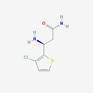 molecular formula C7H9ClN2OS B13294122 (3S)-3-Amino-3-(3-chlorothiophen-2-yl)propanamide 