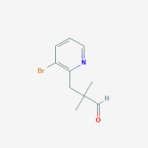 molecular formula C10H12BrNO B13294141 3-(3-Bromopyridin-2-yl)-2,2-dimethylpropanal 