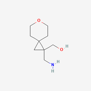 molecular formula C9H17NO2 B13294148 [1-(Aminomethyl)-6-oxaspiro[2.5]octan-1-YL]methanol 