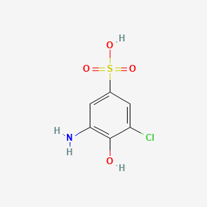 molecular formula C6H6ClNO4S B1329415 3-Amino-5-chloro-4-hydroxybenzenesulfonic acid CAS No. 5857-94-3