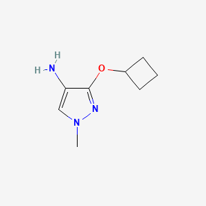 molecular formula C8H13N3O B13294177 3-Cyclobutoxy-1-methyl-1H-pyrazol-4-amine 