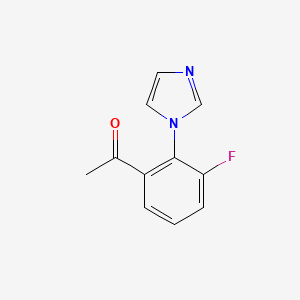molecular formula C11H9FN2O B13294195 1-[3-Fluoro-2-(1H-imidazol-1-yl)phenyl]ethan-1-one 