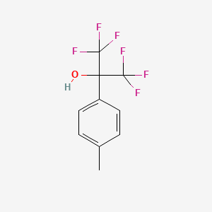 molecular formula C10H8F6O B1329421 Benzenemethanol, 4-methyl-alpha,alpha-bis(trifluoromethyl)- CAS No. 2010-61-9