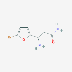 molecular formula C7H9BrN2O2 B13294222 3-Amino-3-(5-bromofuran-2-YL)propanamide 