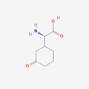 molecular formula C8H13NO3 B13294248 (2S)-2-amino-2-(3-oxocyclohexyl)acetic acid 