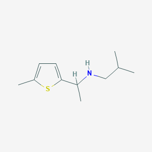 molecular formula C11H19NS B13294285 (2-Methylpropyl)[1-(5-methylthiophen-2-YL)ethyl]amine 