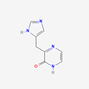 molecular formula C8H8N4O B13294317 3-(1H-Imidazol-4-ylmethyl)-1,2-dihydropyrazin-2-one 