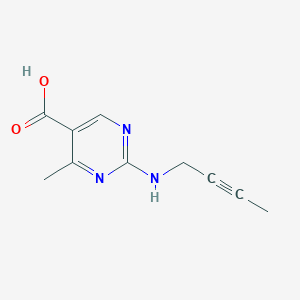 molecular formula C10H11N3O2 B13294332 2-[(But-2-yn-1-yl)amino]-4-methylpyrimidine-5-carboxylic acid 