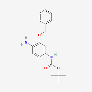 molecular formula C18H22N2O3 B13294370 tert-Butyl N-[4-amino-3-(benzyloxy)phenyl]carbamate 