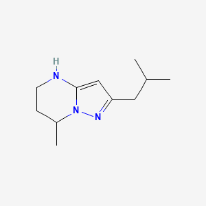 molecular formula C11H19N3 B13294378 7-Methyl-2-(2-methylpropyl)-4H,5H,6H,7H-pyrazolo[1,5-a]pyrimidine 