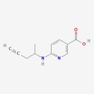 molecular formula C11H12N2O2 B13294384 6-[(Pent-4-YN-2-YL)amino]pyridine-3-carboxylic acid 