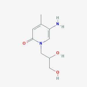 molecular formula C9H14N2O3 B13294392 5-Amino-1-(2,3-dihydroxypropyl)-4-methyl-1,2-dihydropyridin-2-one 