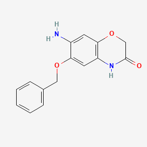 molecular formula C15H14N2O3 B13294405 7-Amino-6-(benzyloxy)-3,4-dihydro-2H-1,4-benzoxazin-3-one 