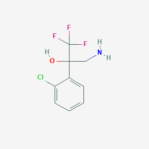 molecular formula C9H9ClF3NO B13294409 3-Amino-2-(2-chlorophenyl)-1,1,1-trifluoropropan-2-ol 