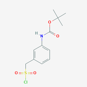 molecular formula C12H16ClNO4S B13294446 tert-Butyl N-{3-[(chlorosulfonyl)methyl]phenyl}carbamate 