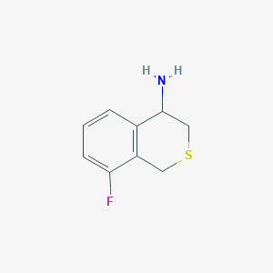 molecular formula C9H10FNS B13294452 8-fluoro-3,4-dihydro-1H-2-benzothiopyran-4-amine 