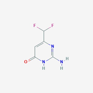 molecular formula C5H5F2N3O B13294454 2-Amino-6-(difluoromethyl)-3,4-dihydropyrimidin-4-one 