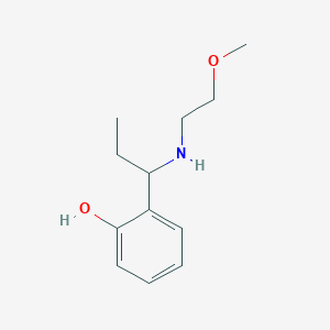 molecular formula C12H19NO2 B13294462 2-{1-[(2-Methoxyethyl)amino]propyl}phenol 