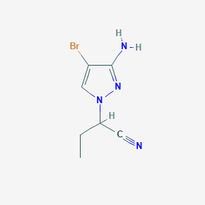 molecular formula C7H9BrN4 B13294472 2-(3-Amino-4-bromo-1H-pyrazol-1-YL)butanenitrile 