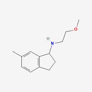 molecular formula C13H19NO B13294476 N-(2-Methoxyethyl)-6-methyl-2,3-dihydro-1H-inden-1-amine 
