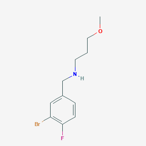 molecular formula C11H15BrFNO B13294493 [(3-Bromo-4-fluorophenyl)methyl](3-methoxypropyl)amine 