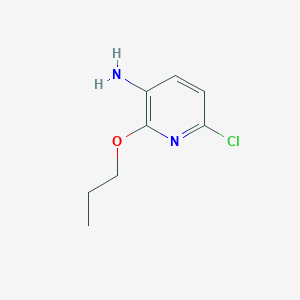 molecular formula C8H11ClN2O B13294511 6-Chloro-2-propoxypyridin-3-amine 