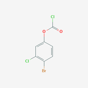 molecular formula C7H3BrCl2O2 B13294521 4-Bromo-3-chlorophenyl chloroformate 