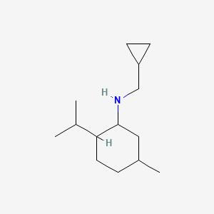 molecular formula C14H27N B13294533 N-(Cyclopropylmethyl)-5-methyl-2-(propan-2-yl)cyclohexan-1-amine 