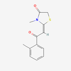 molecular formula C13H13NO2S B13294550 3-Methyl-2-[2-(2-methylphenyl)-2-oxoethylidene]-1,3-thiazolidin-4-one 