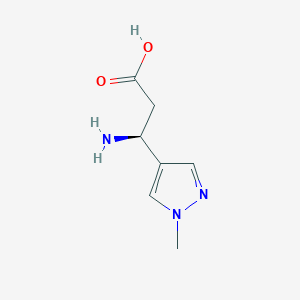 molecular formula C7H11N3O2 B13294592 (3S)-3-amino-3-(1-methyl-1H-pyrazol-4-yl)propanoic acid 