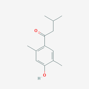 molecular formula C13H18O2 B13294596 1-(4-Hydroxy-2,5-dimethylphenyl)-3-methylbutan-1-one 