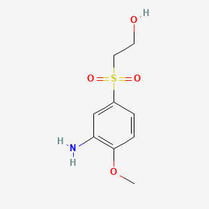 molecular formula C9H13NO4S B1329462 Ethanol, 2-[(3-amino-4-methoxyphenyl)sulfonyl]- CAS No. 7425-81-2