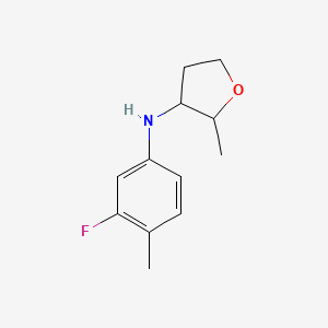 molecular formula C12H16FNO B13294631 N-(3-Fluoro-4-methylphenyl)-2-methyloxolan-3-amine 