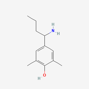 molecular formula C12H19NO B13294635 4-(1-Aminobutyl)-2,6-dimethylphenol 