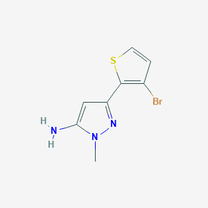 molecular formula C8H8BrN3S B13294653 3-(3-Bromothiophen-2-YL)-1-methyl-1H-pyrazol-5-amine 